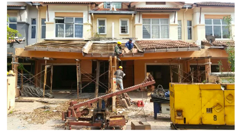 Rectification works in progress at terrace houses in Shah Alam